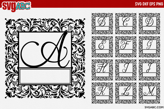 Flourish Alphabet Frame A-M