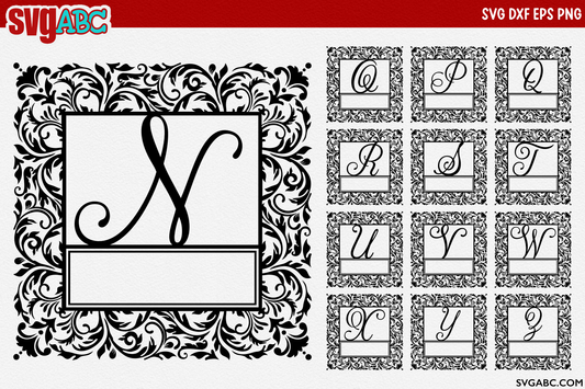 Flourish Alphabet Frame N-Z